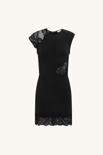 Lily Silk Lace Mini Dress NOIR