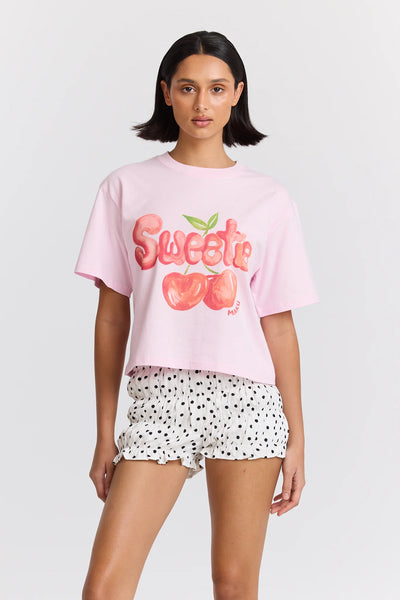 Sweetie Boxy Crop Tee BABY PINK