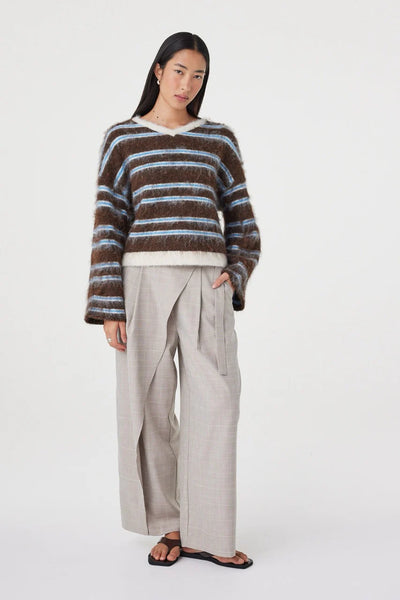 Lucca Sweater ESPRESSO & BLUE STRIPE