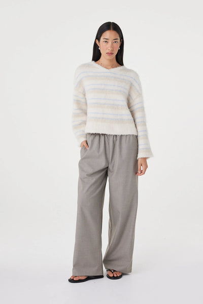 Lucca Sweater TAUPE/ BLUE STRIPE
