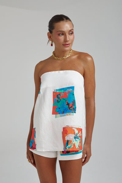 Strapless Shift Top MONTAGE WHITE