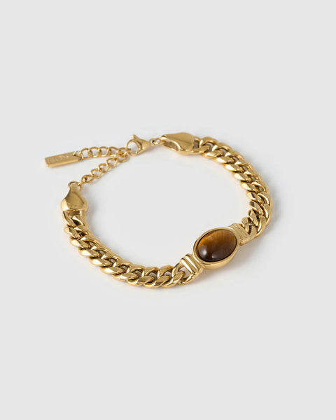 Odette Barcelet TIGERS EYE / 14K GOLD PLATED