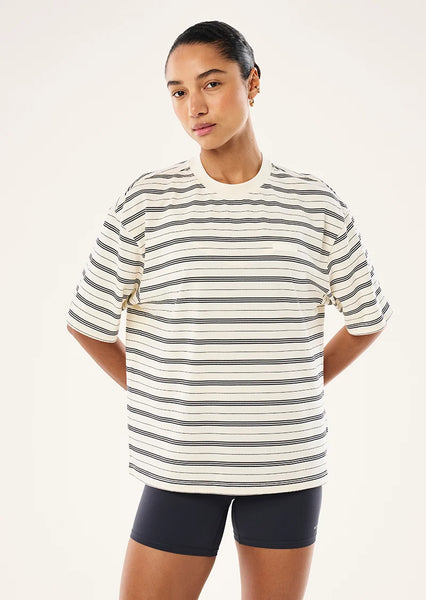 Oversized Spark Tee Whisper White Stripe