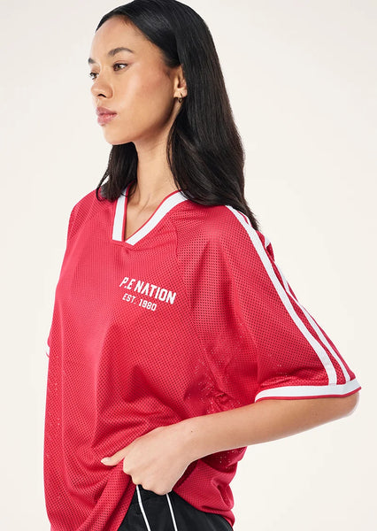 Phantom Mesh Jersey Tee STRAWBERRY/WHISPER WHITE