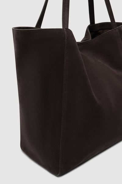 Paige Suede Tote Bag - GANACHE