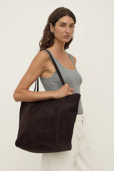 Paige Suede Tote Bag - GANACHE