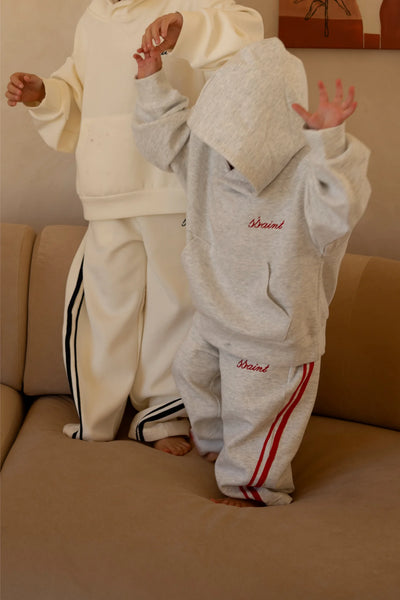 Kids Logo Hoodie GREY/ RED