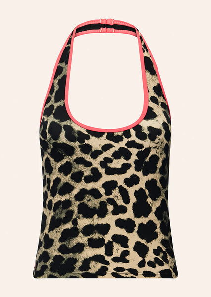 Radar Halter Tank LEOPARD/ DIVA PINK