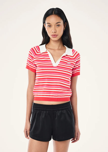 Radial Knit Polo STRAWBERRY STRIPE