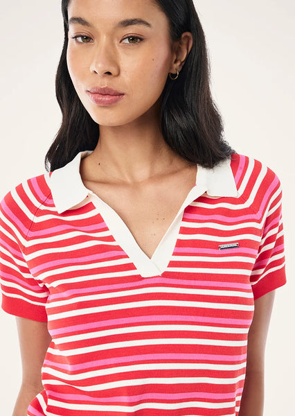 Radial Knit Polo STRAWBERRY STRIPE