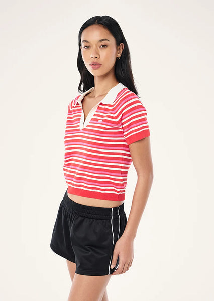 Radial Knit Polo STRAWBERRY STRIPE