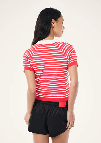 Radial Knit Polo STRAWBERRY STRIPE