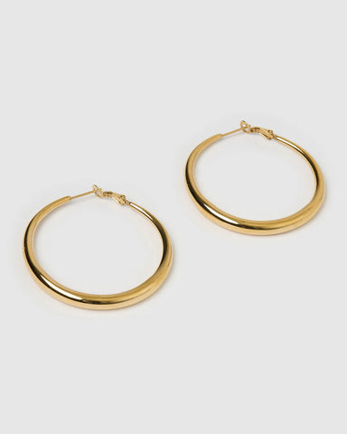 Riley Hoop Earrings Large- 14K GOLD PLATED (5cm)