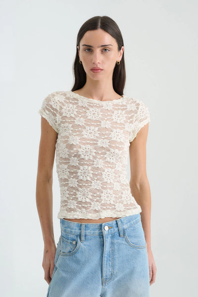 Galo Sunflower Lace Tee CREME