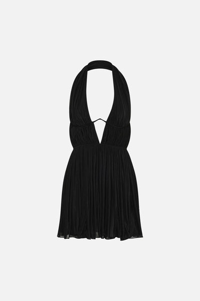 Flounce Mini Dress BLACK