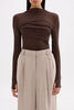 Aster Long Sleeve Mesh Top CHOCOLATE