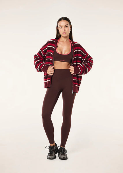Sable Stripe Knit Bomber MAHOGANY STRIPE