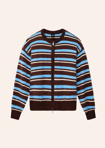 Sable Stripe Knit Bomber COFFEE STRIPE