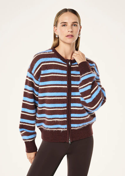 Sable Stripe Knit Bomber COFFEE STRIPE