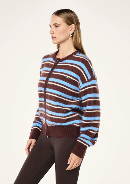 Sable Stripe Knit Bomber COFFEE STRIPE