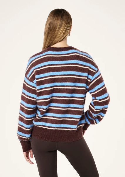 Sable Stripe Knit Bomber COFFEE STRIPE