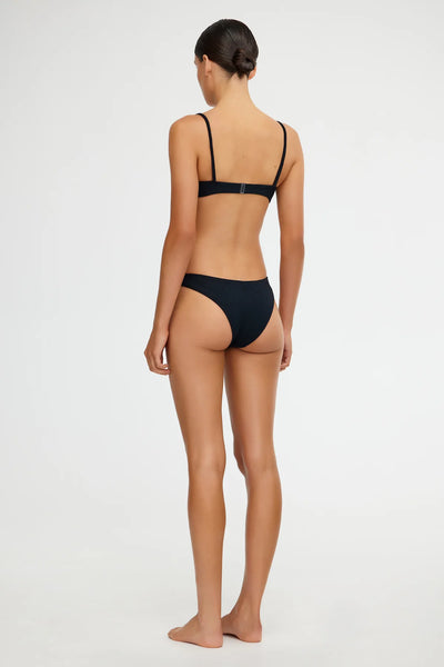 Lila V-Waist Bikini TEXTURED BLACK