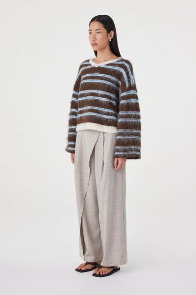 Lucca Sweater ESPRESSO & BLUE STRIPE