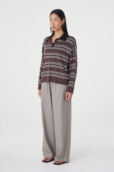 Rayne Knit Jersey - Espresso, Black & Cream Stripe