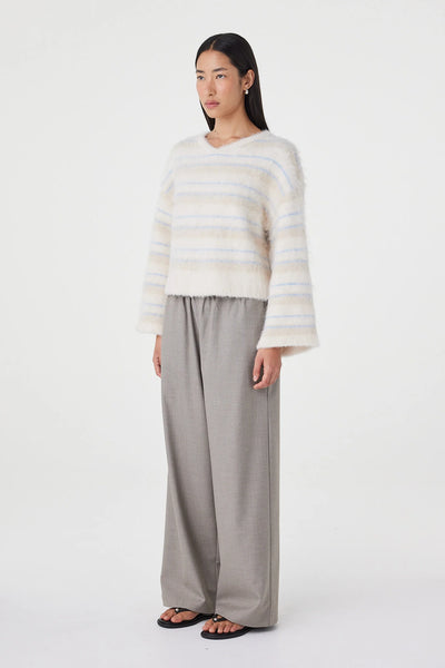 Lucca Sweater TAUPE/ BLUE STRIPE