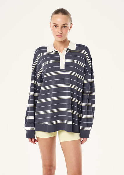 Strarta Rugby Knit Marine Blue Stripe