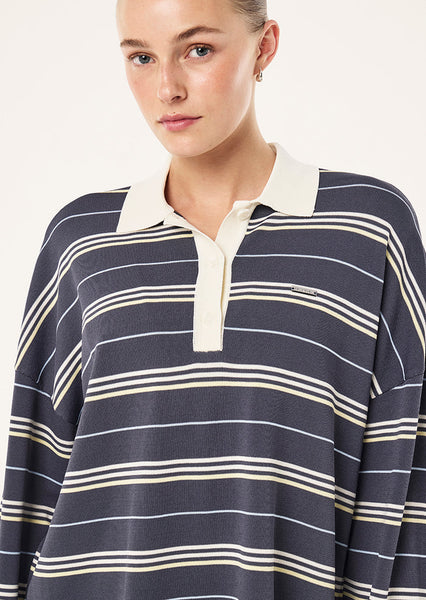 Strarta Rugby Knit Marine Blue Stripe