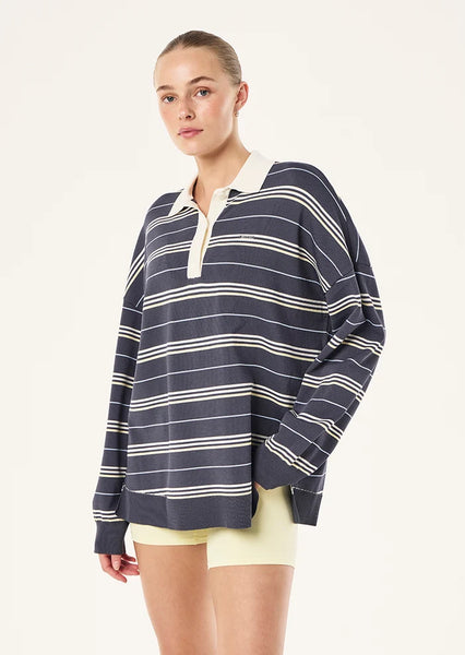 Strarta Rugby Knit Marine Blue Stripe