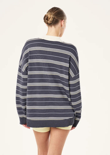 Strarta Rugby Knit Marine Blue Stripe
