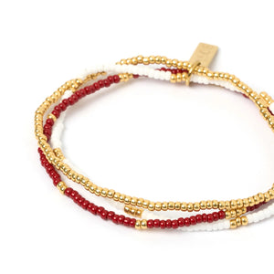 Sunny Bracelet Set 14K GOLD PLATED/ BURGUNDY