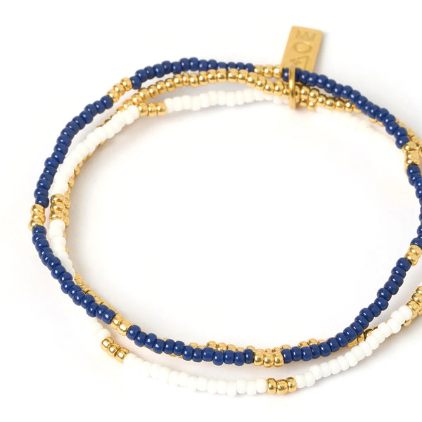 Sunny Bracelet Set 14K GOLD PLATED/ NAVY