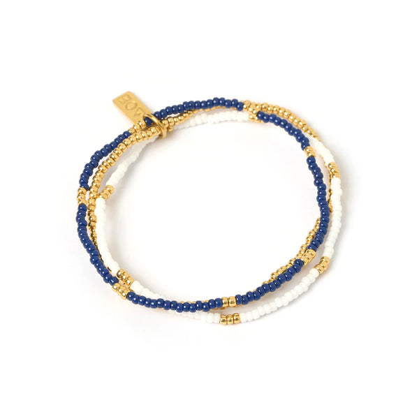 Sunny Bracelet Set 14K GOLD PLATED/ NAVY