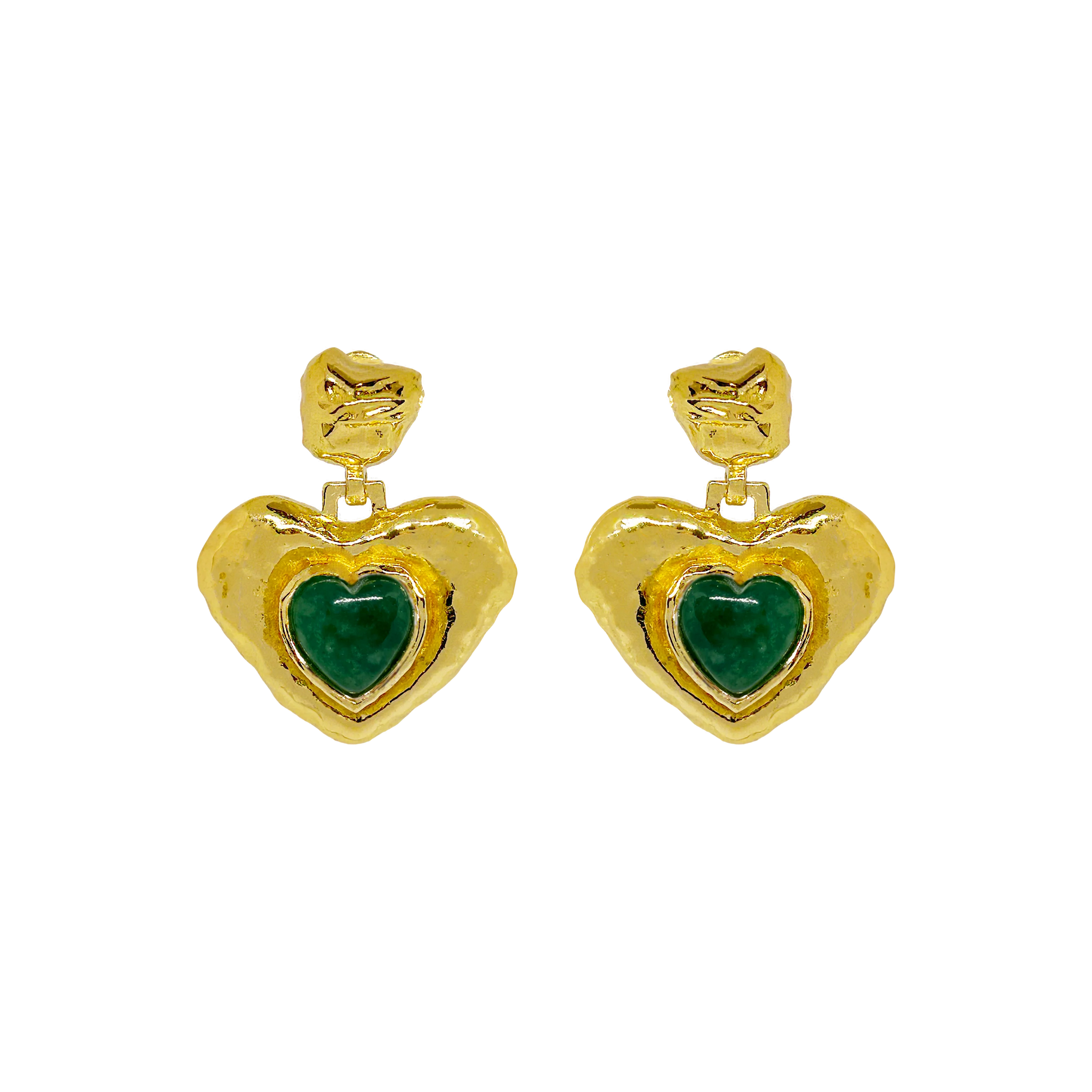 Suri Earrings GREEN AVENTURINE -  18K GOLD PLATED