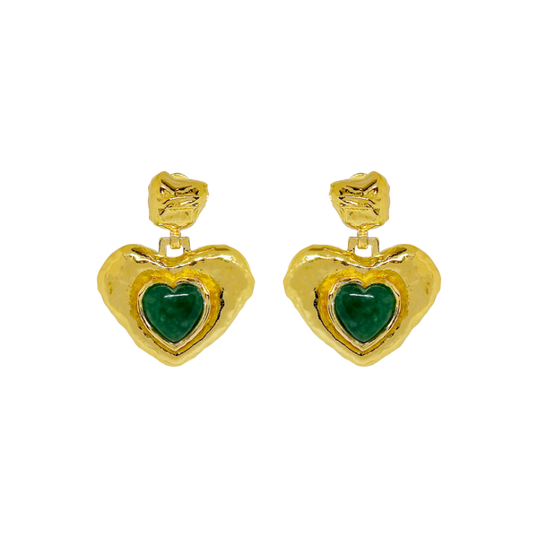 Suri Earrings GREEN AVENTURINE -  18K GOLD PLATED