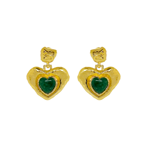 Suri Earrings GREEN AVENTURINE -  18K GOLD PLATED