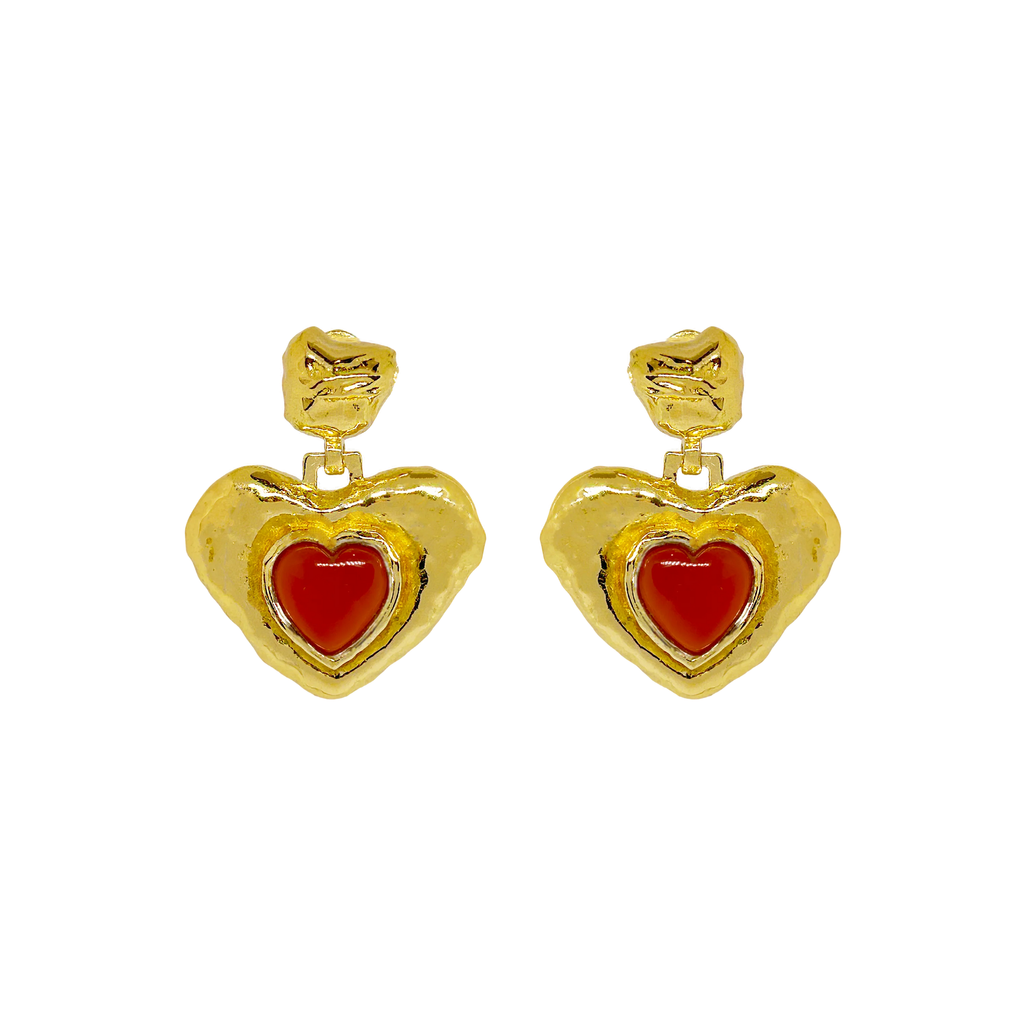 Suri Earrings CARNELIAN -  18K GOLD PLATED