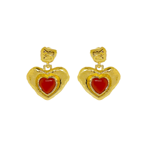 Suri Earrings CARNELIAN -  18K GOLD PLATED