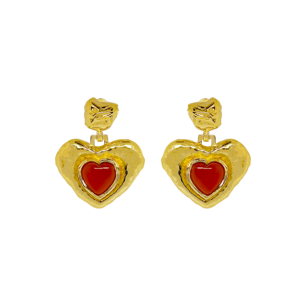 Suri Earrings CARNELIAN -  18K GOLD PLATED