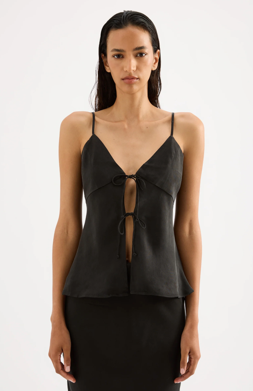 Linnea Cupro Cami BLACK