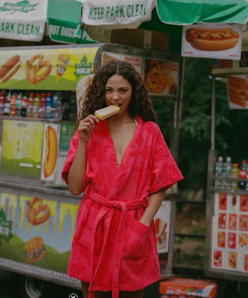 Cotton Beach and Bath Robe WATERMELON