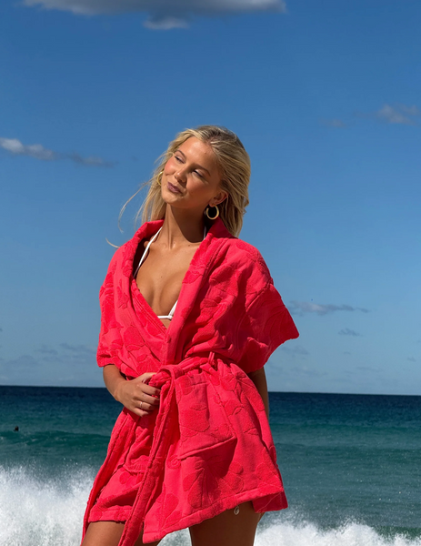 Cotton Beach and Bath Robe WATERMELON
