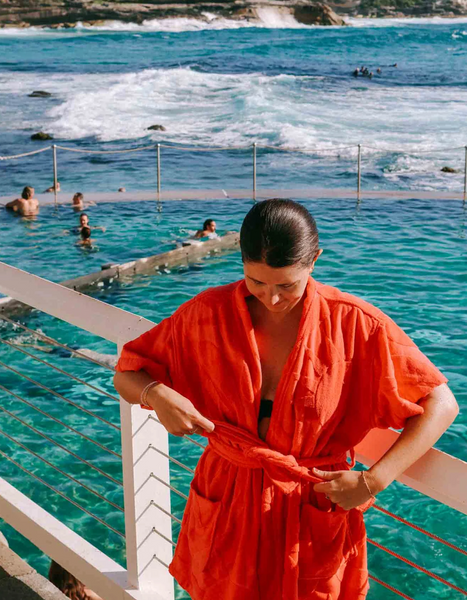 Cotton Beach and Bath Robe WATERMELON