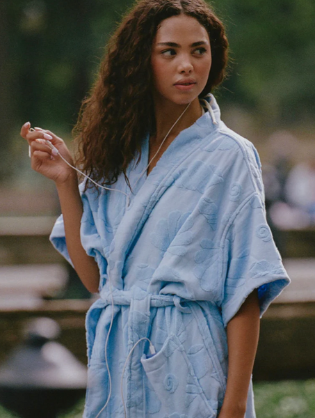 Cotton Beach and Bath Robe BLUE