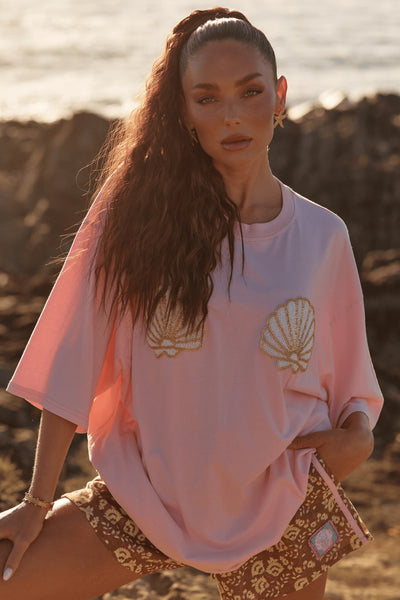 The Very Oversized Shell Titty Tee LIGHT PINK