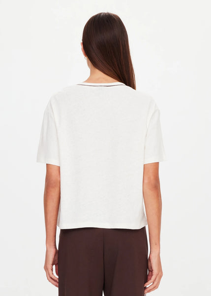 Elina V Neck Tee COCONUT