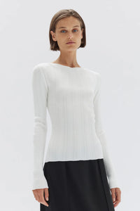 Vienna Knit Long Sleeve Top ANTIQUE WHITE